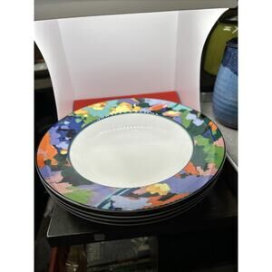 Set Of 4 Christopher Stuart Optima Fine China VAN GOGH Large Rim Soup Bowls 9.5